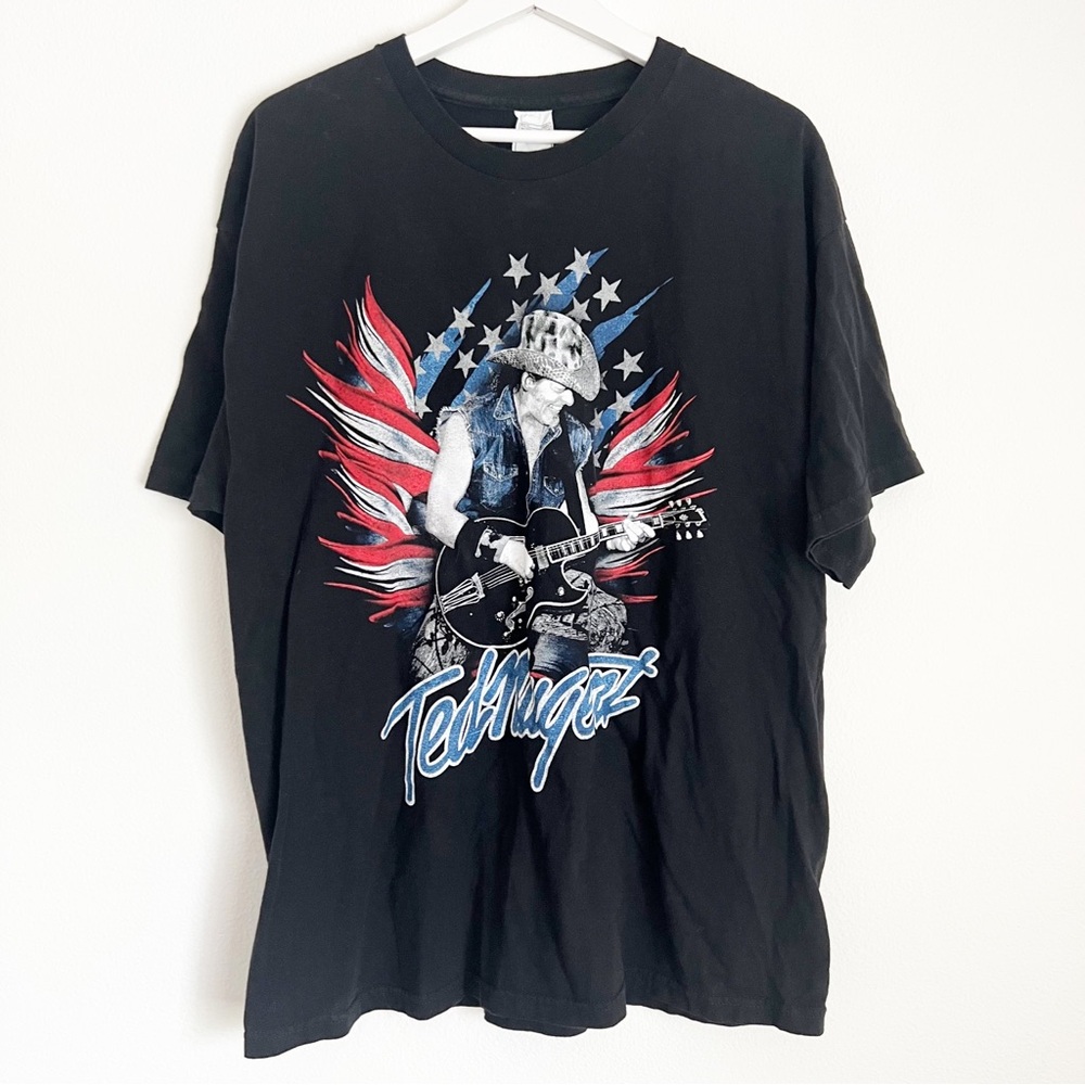 Ted Nugent Concert Tour Tshirt 2014 Black 2 Sided XL Guitar Rock Music USA